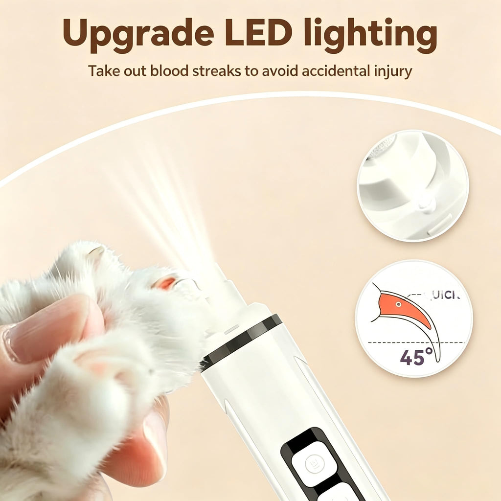 3-Speed Dog & Cat Nail Grinder with LED Light F4000