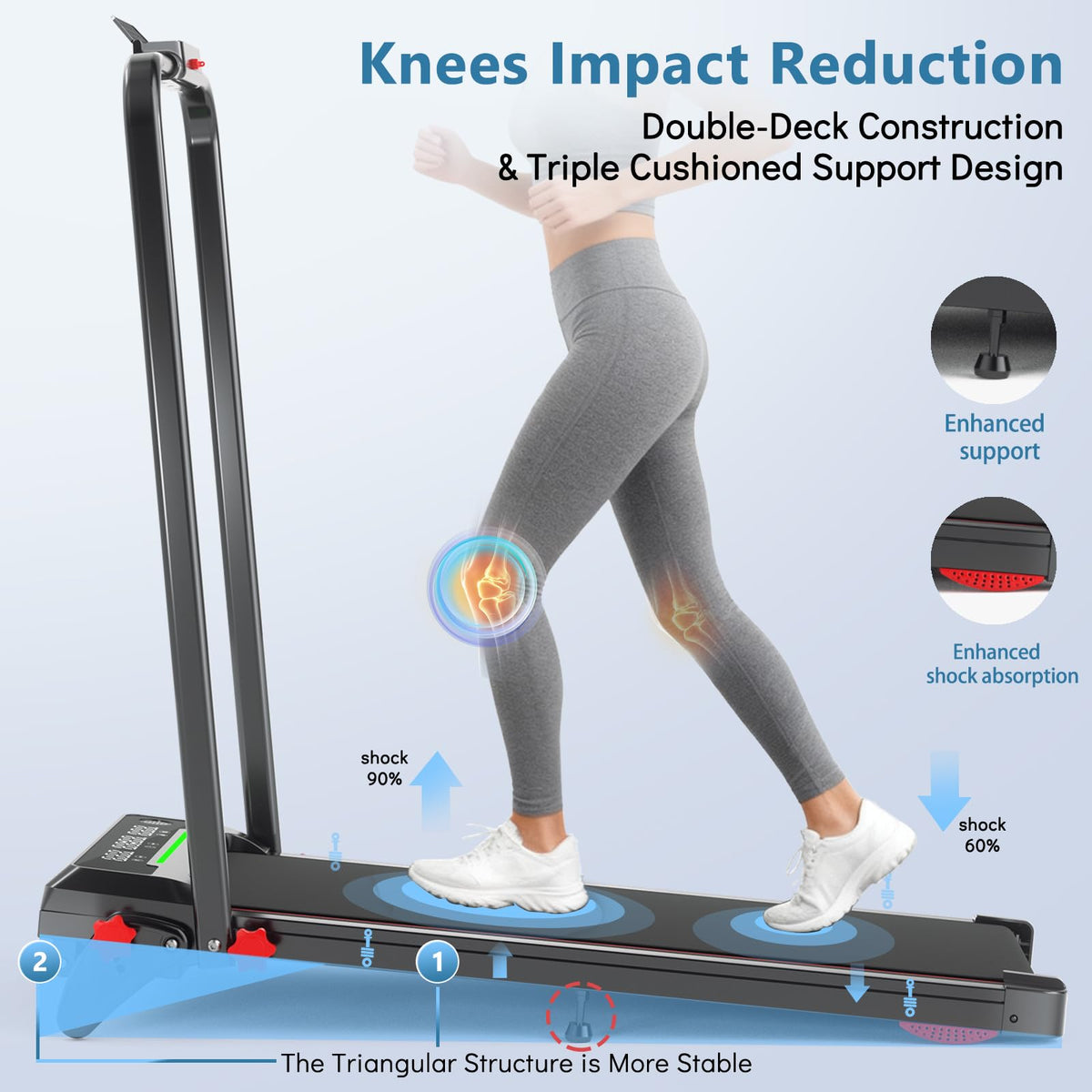 Foldable Treadmill with Incline and Handle Bar U8000