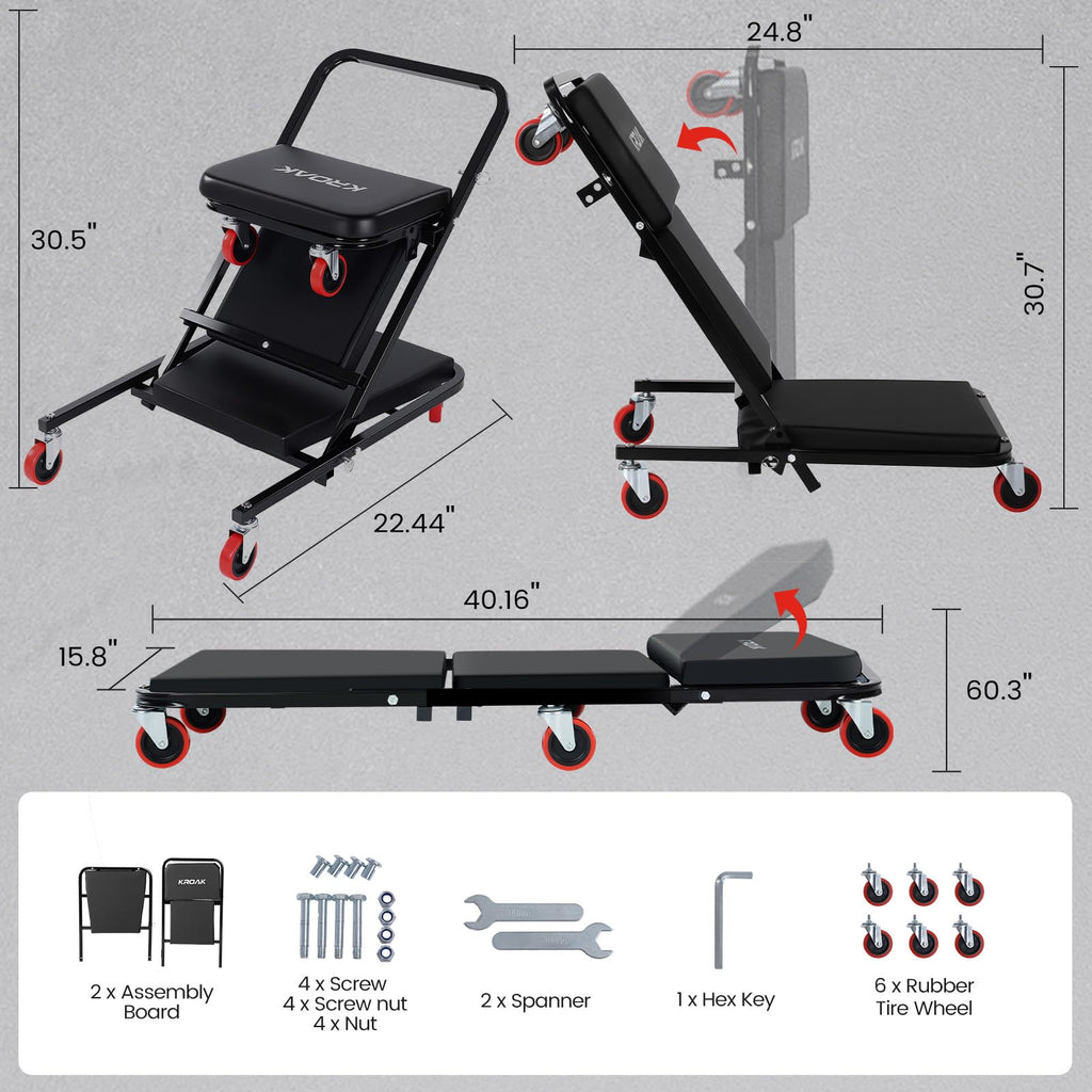 40 Inches 4 in 1 Creeper Seat up to 450 lbs Capacity I563750
