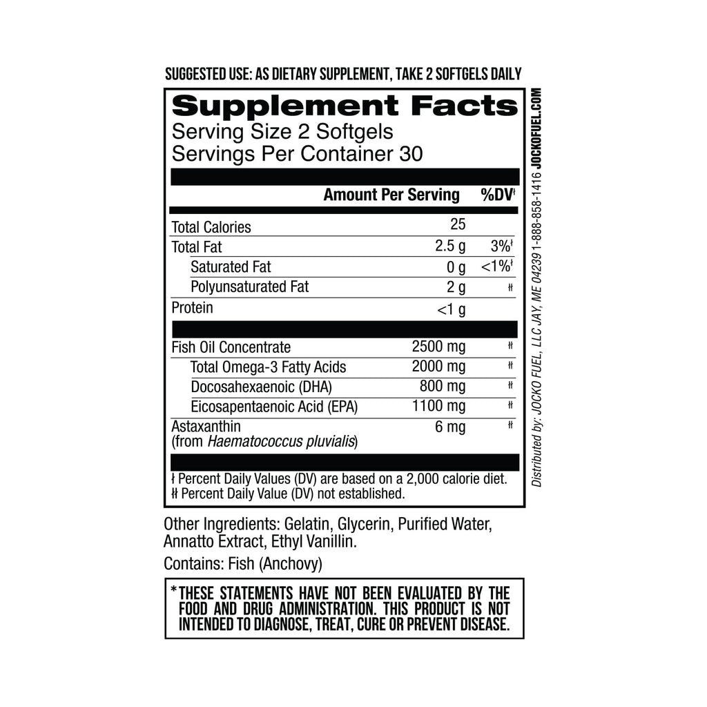 Omega 3 Fish Oil Supplement 2000mg Softgel Z1106