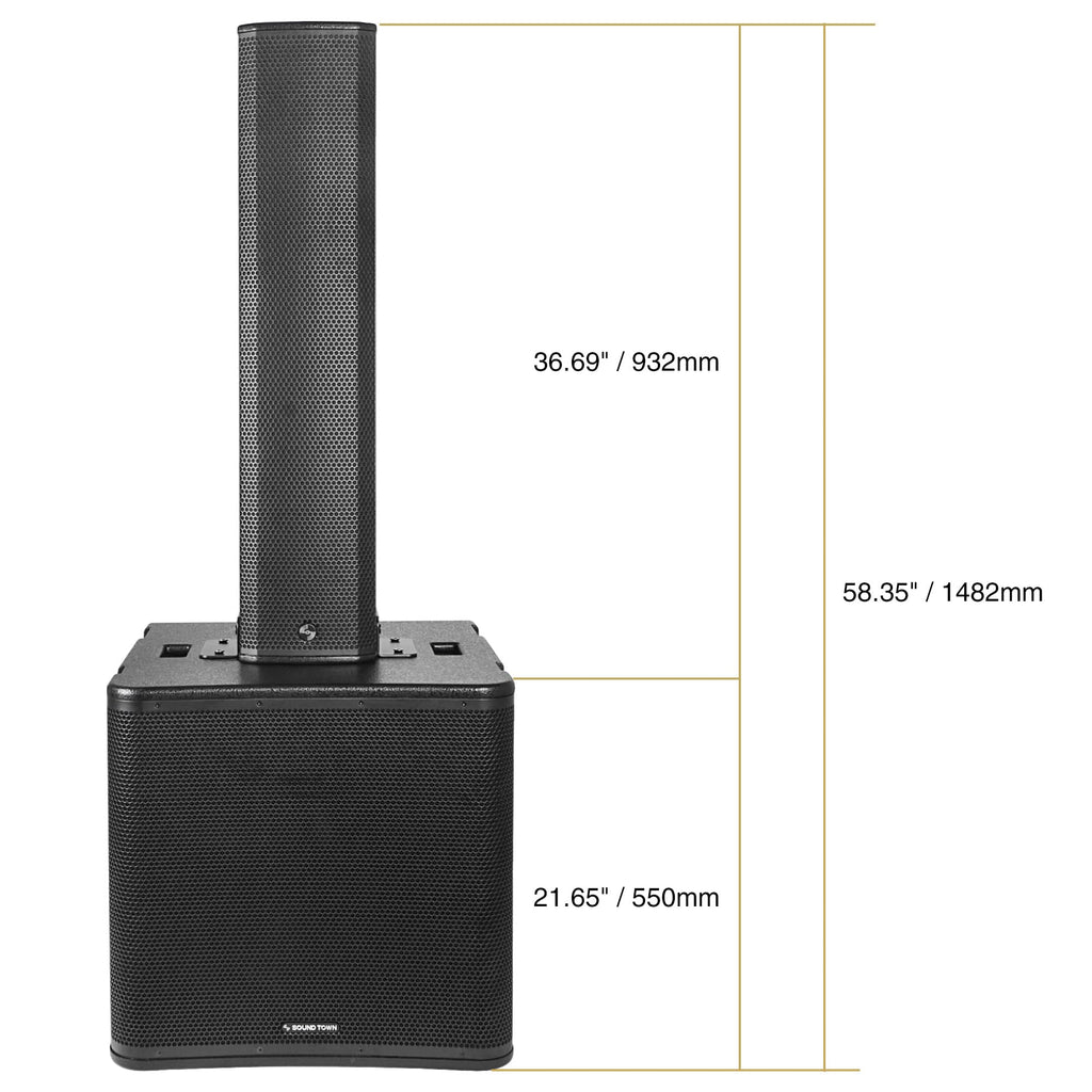 Powered Column Array Speaker System with 18" Subwoofer and Column Loudspeaker K3732