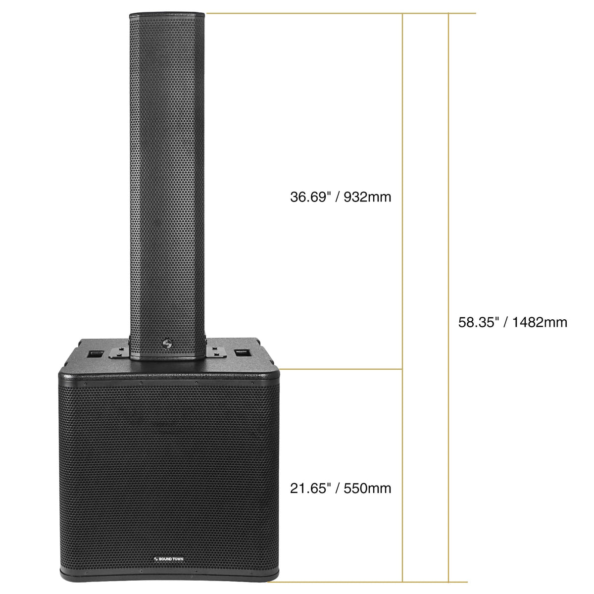 Powered Column Array Speaker System with 18" Subwoofer and Column Loudspeaker K3732