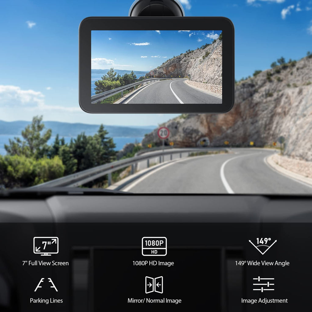 Wired License Plate Backup Camera with 7" Monitor W235