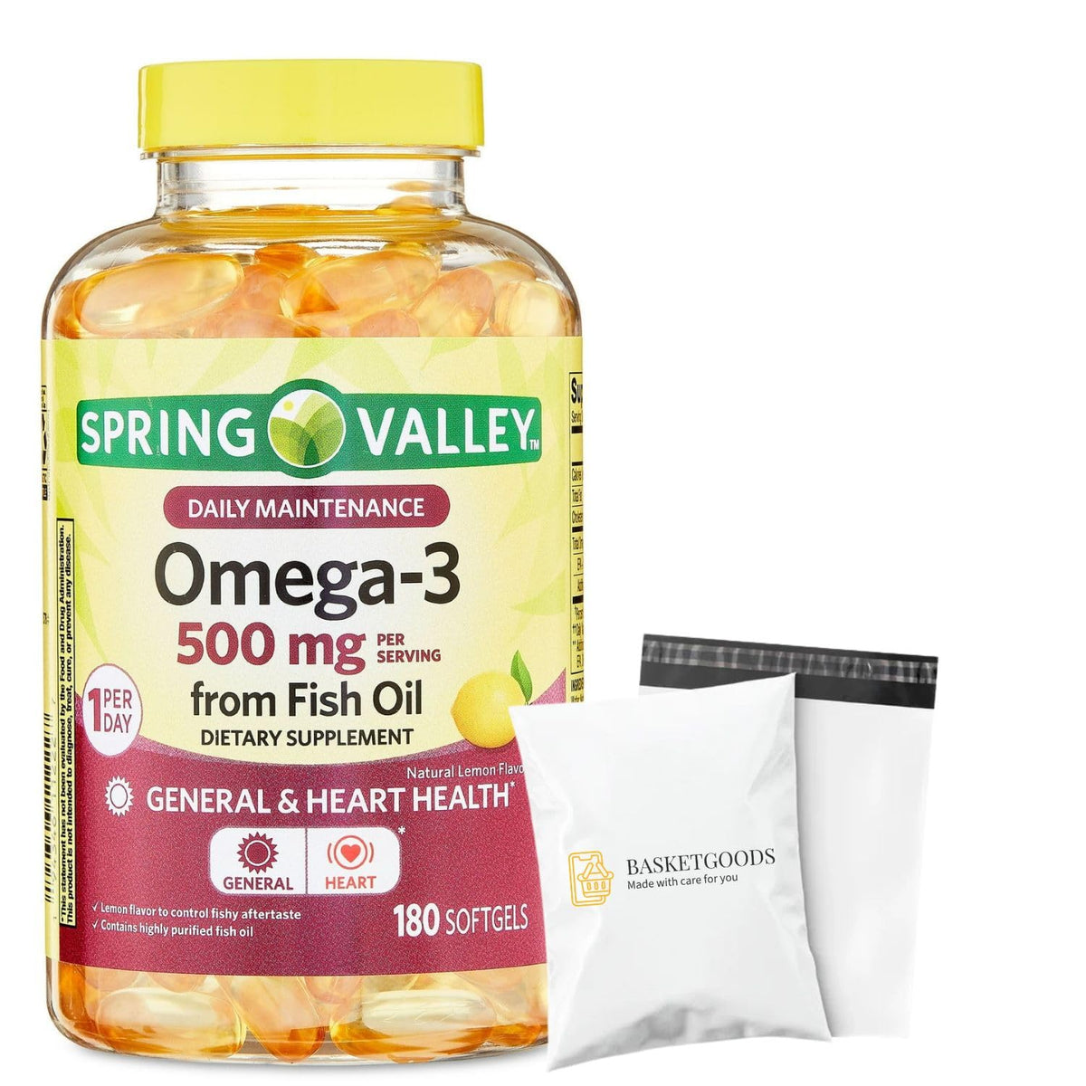 Omega-3 500 mg 180 Count Fish Oil Dietary Supplements J50772