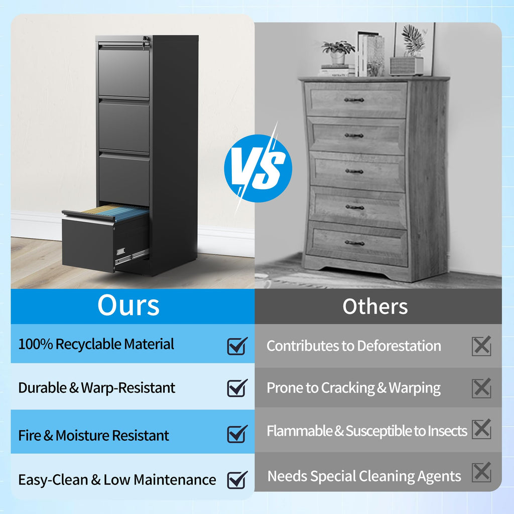 4 Drawer Metal File Cabinet with Lock K563