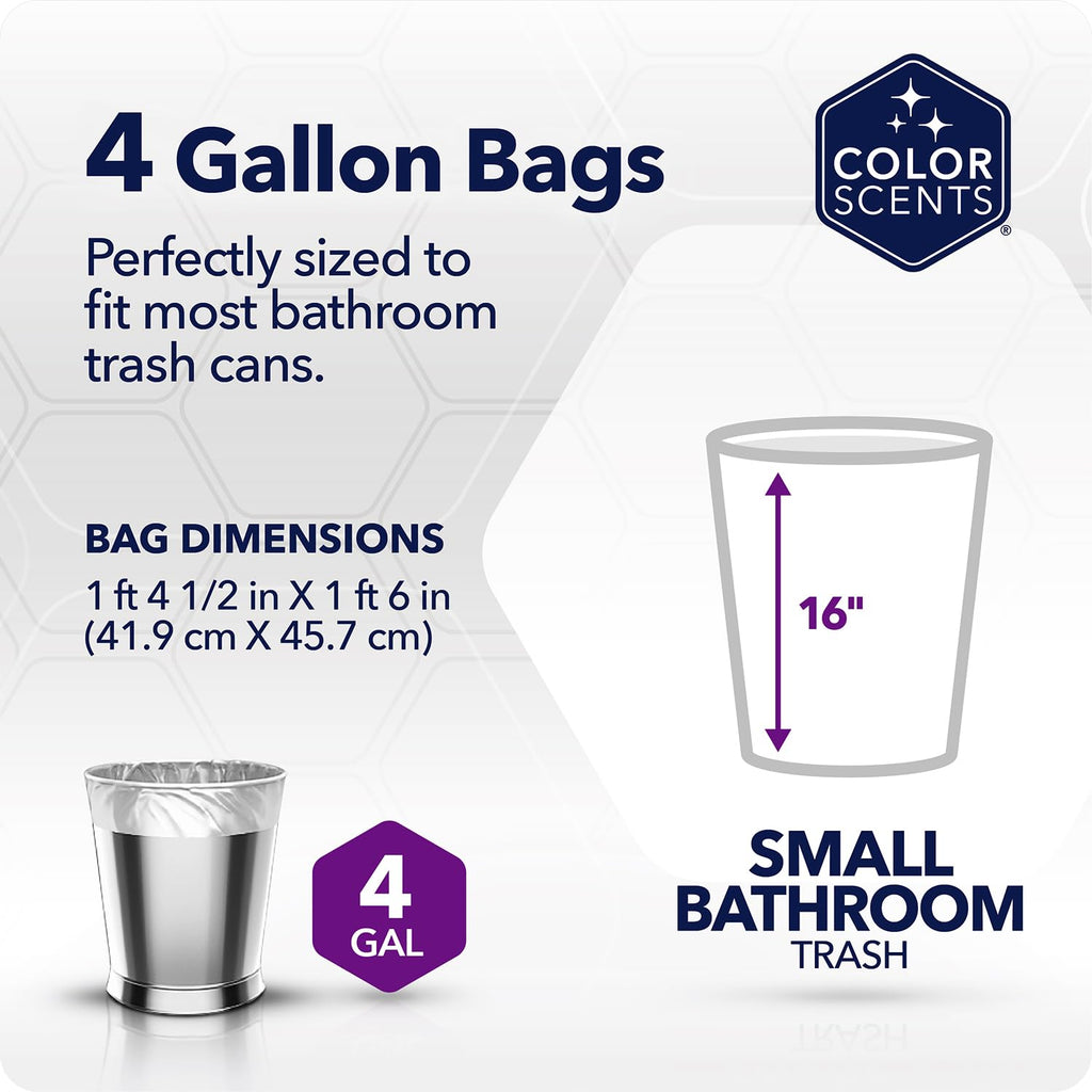4 Gallon Drawstring Trash Bags 480 Bags Lavender C930677