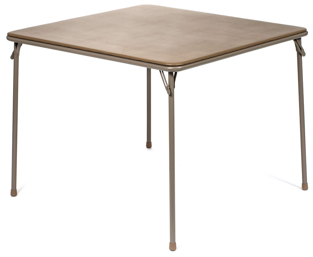 38" Square Folding Card Table, Beige Vinyl K786