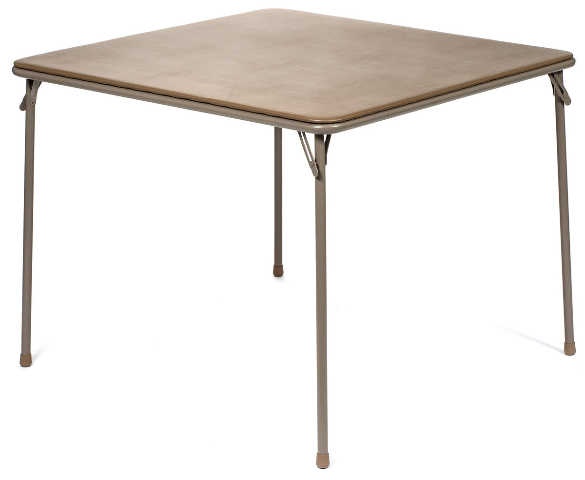 38" Square Folding Card Table, Beige Vinyl K786