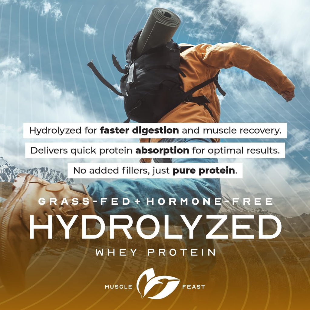 Grass Fed Hydrolyzed Whey Protein Powder, Chocolate (5lb) D8171