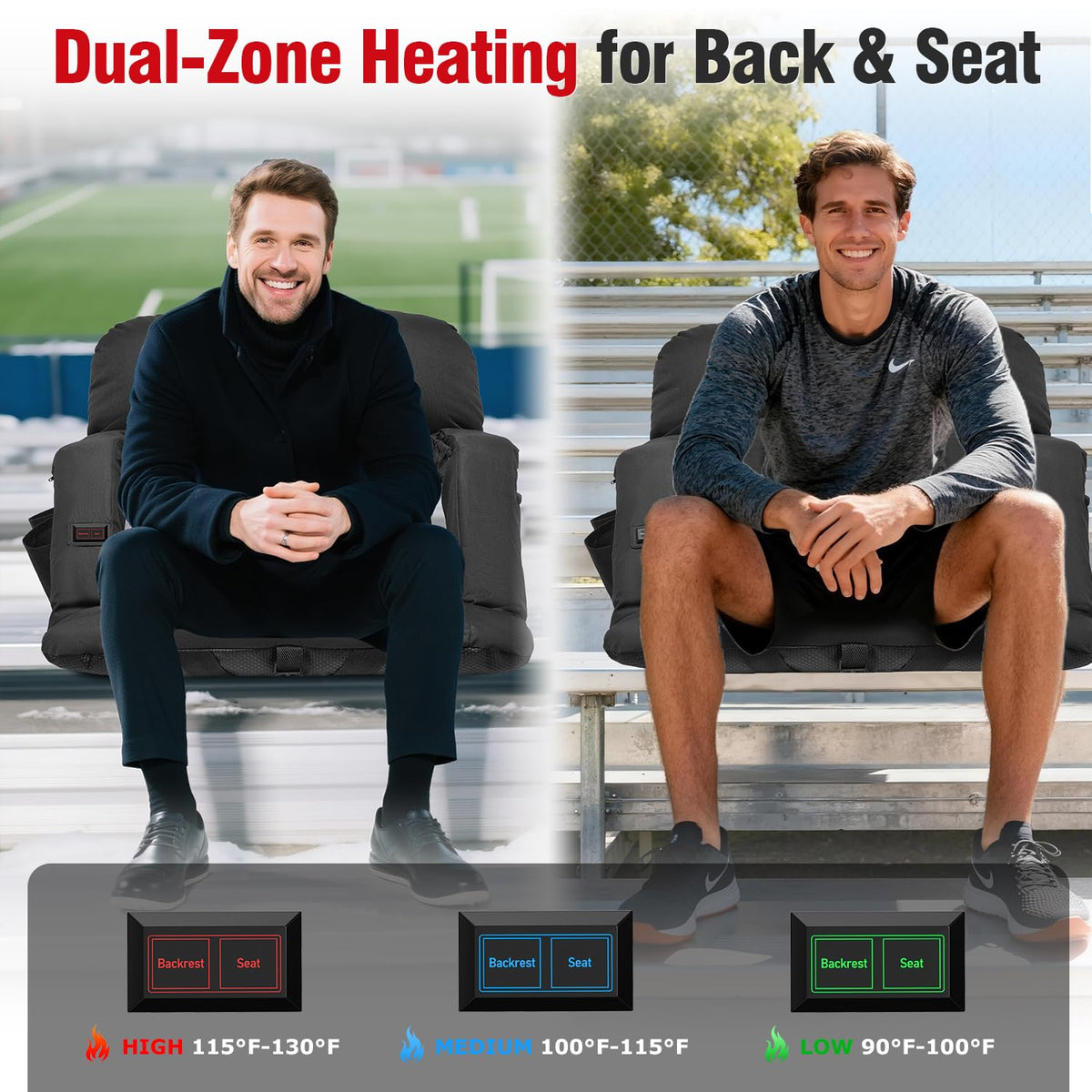 Heated Stadium Seats with Back Support 2 Pack I7873