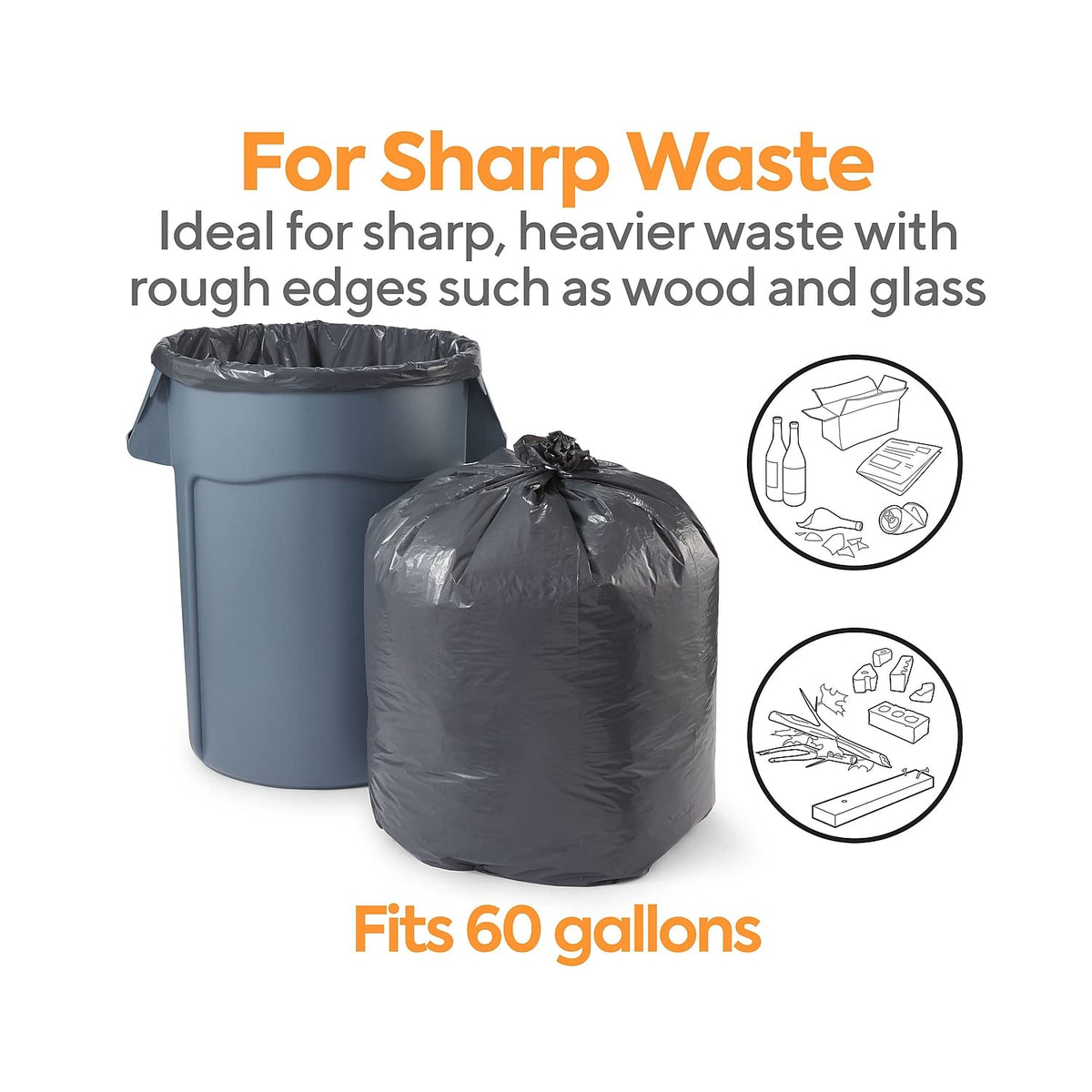 Black 55-60 Gal Trash Bags P892