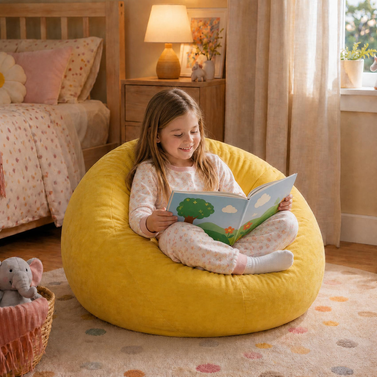 Small Yellow Bean Bag Chair B571990