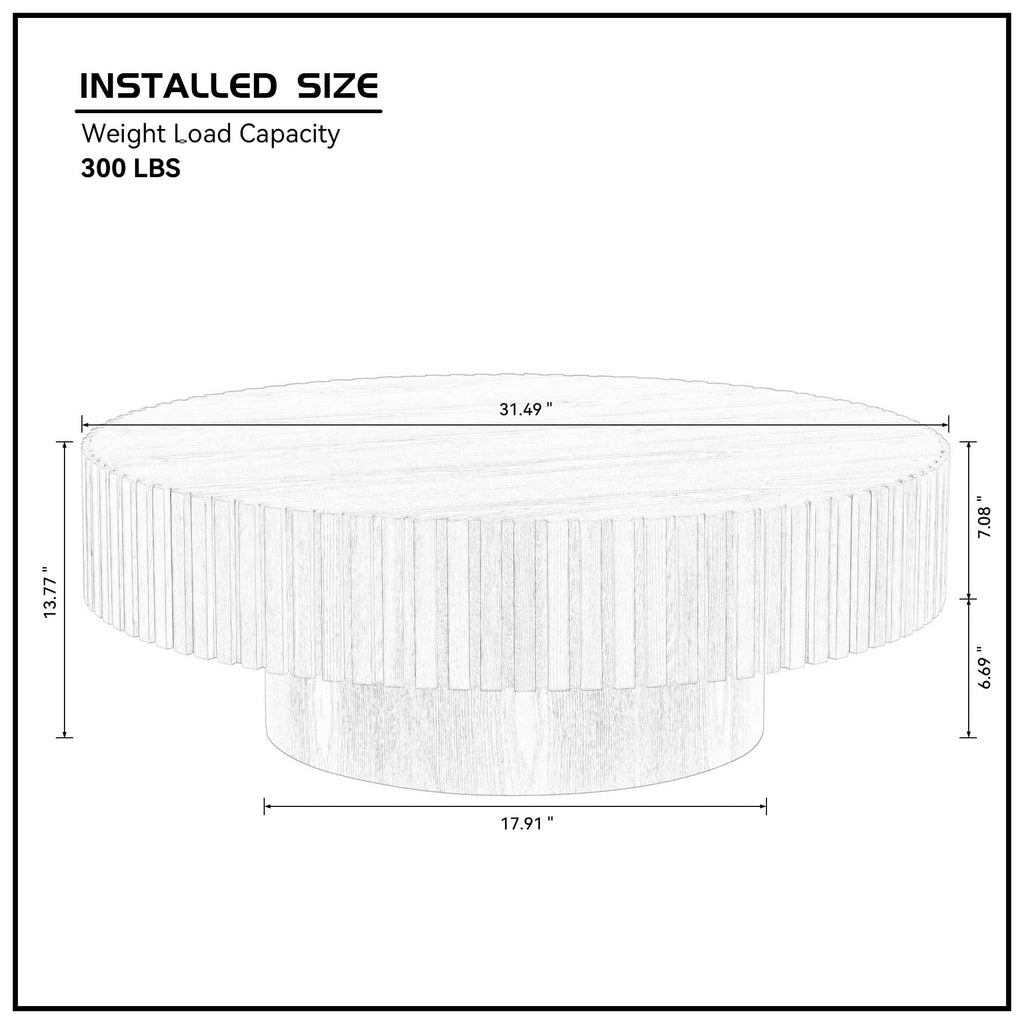 Matt Black Round Nesting Wood Coffee Table K824472