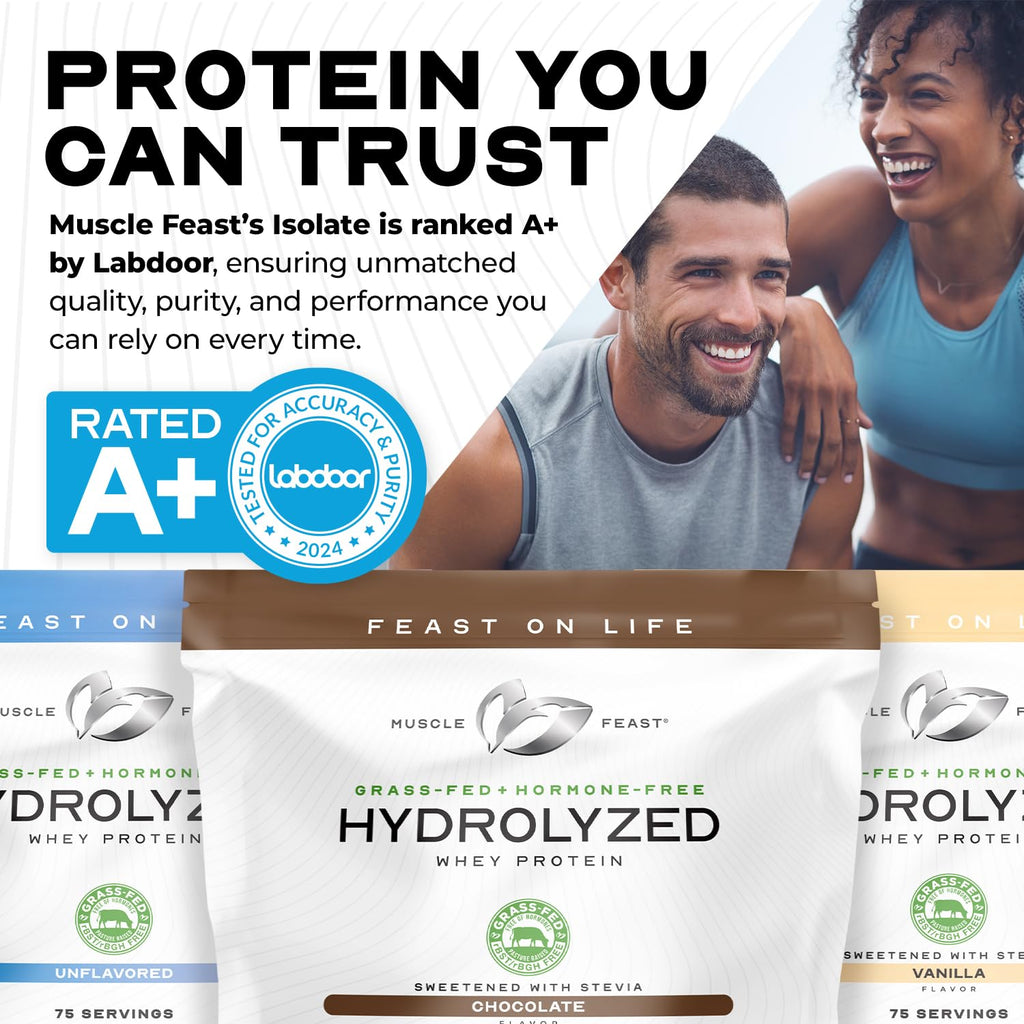 Grass Fed Hydrolyzed Whey Protein Powder, Chocolate (5lb) D8171