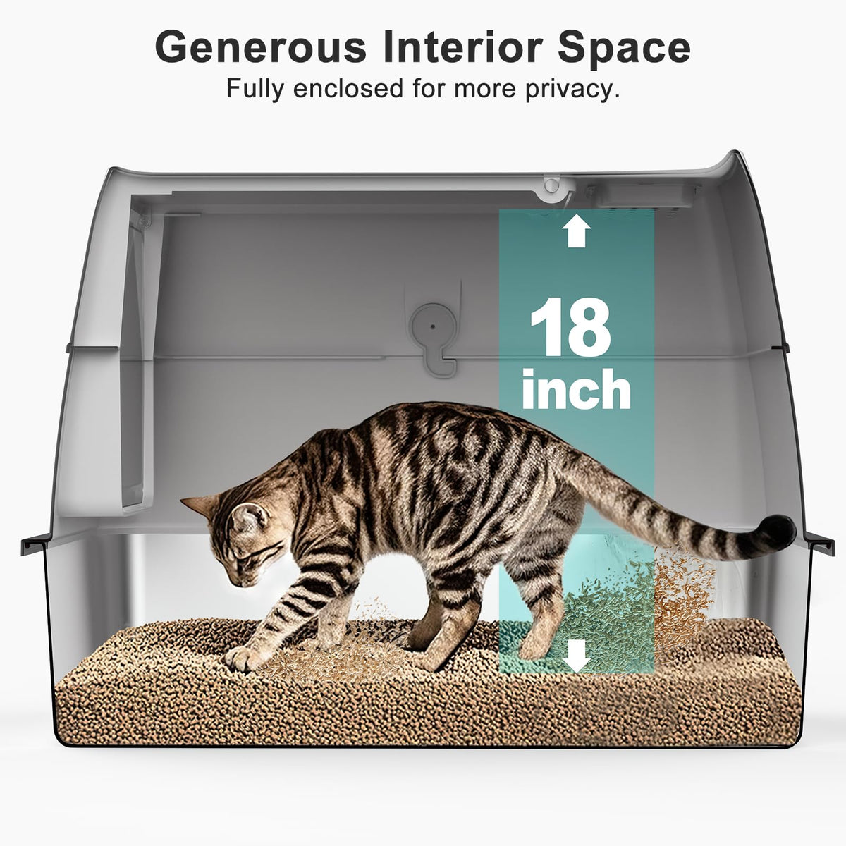 XL Stainless Steel Litter Box with Lid D95869