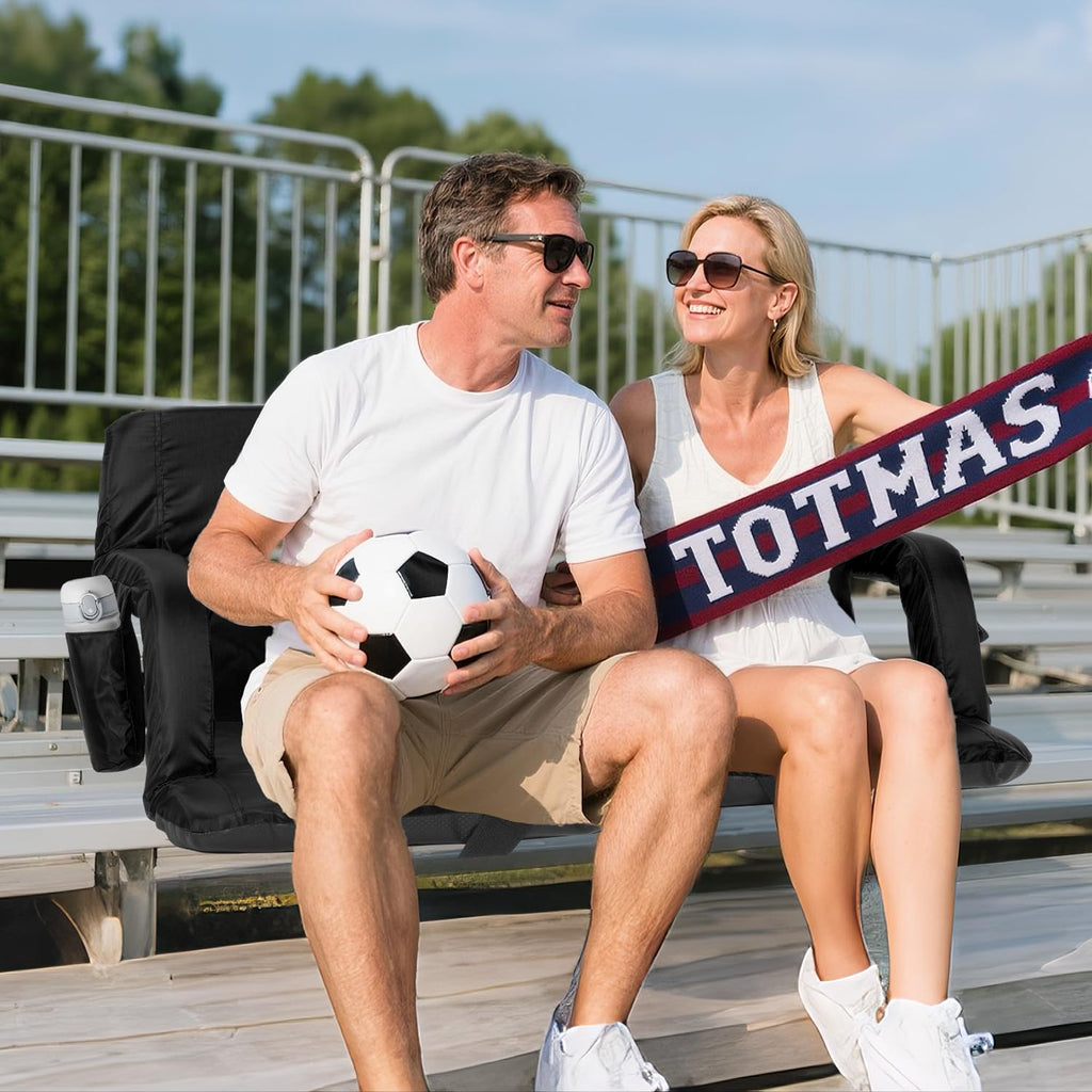 Stadium Seats with Back Support 2.5'' Thick Cushion 6 Adjustable Angle Bleacher Seat with Armrest W154