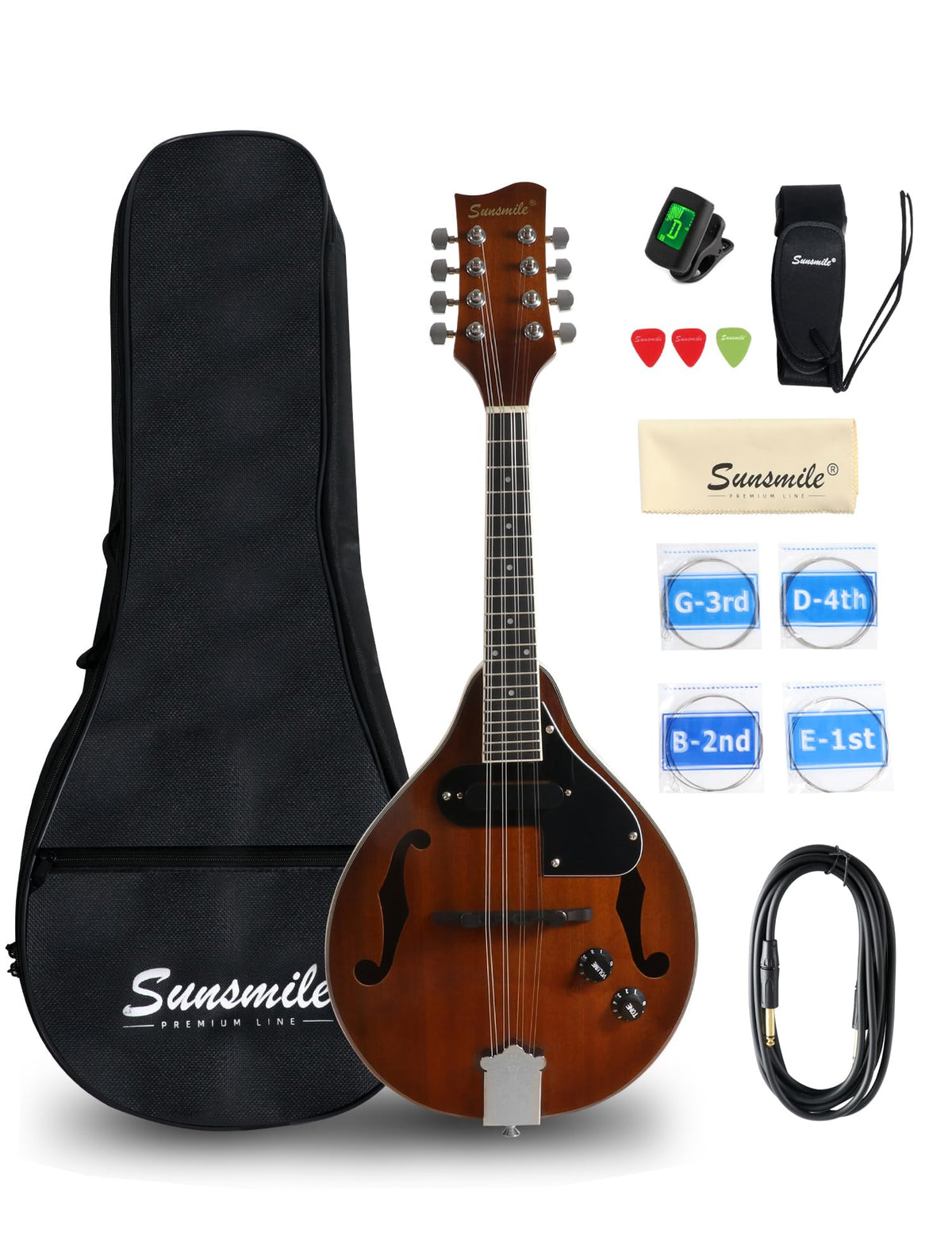 8 String Acoustic-Electric Mandolin Instrument with Pickup H1144