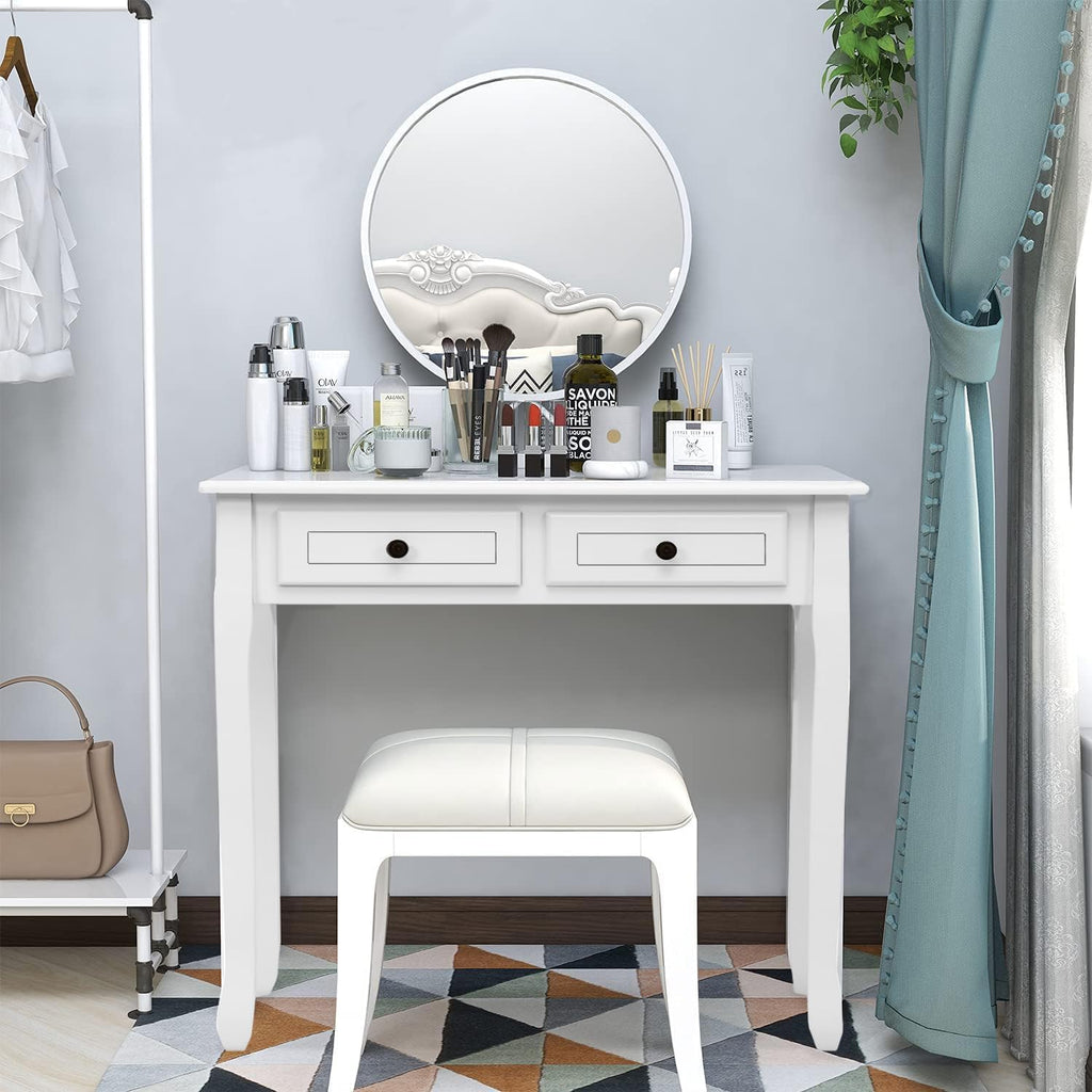 White Writing Desk with Hutch W31830