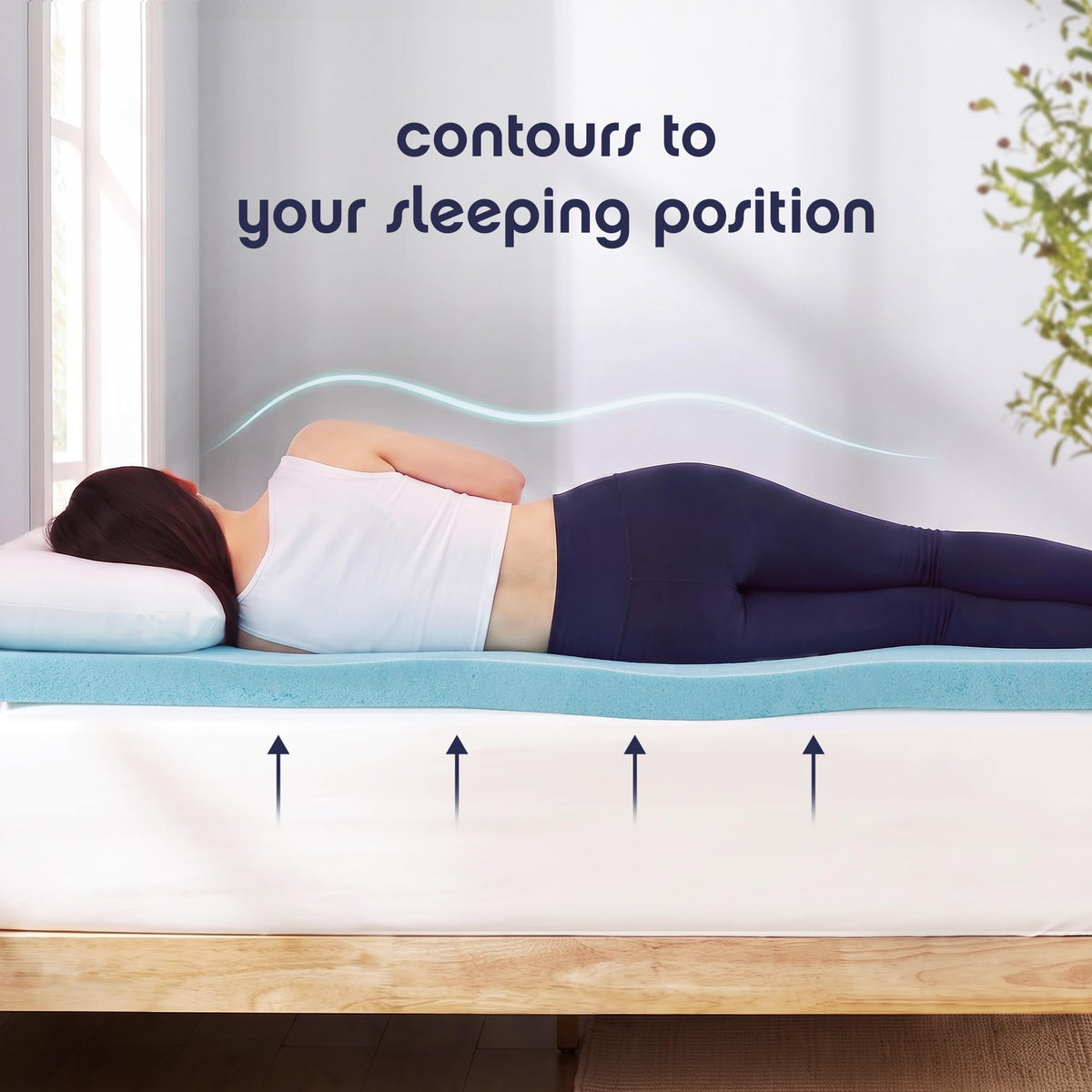 3 Inch Ventilated Memory Foam Mattress Topper, Twin I78308