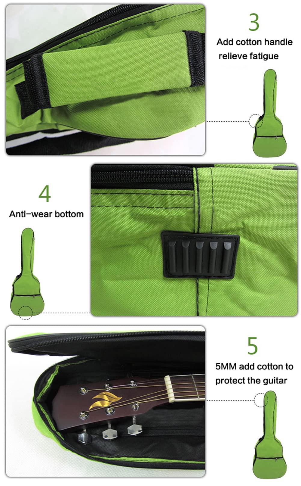 Waterproof Guitar Case Bag with Storage I5522