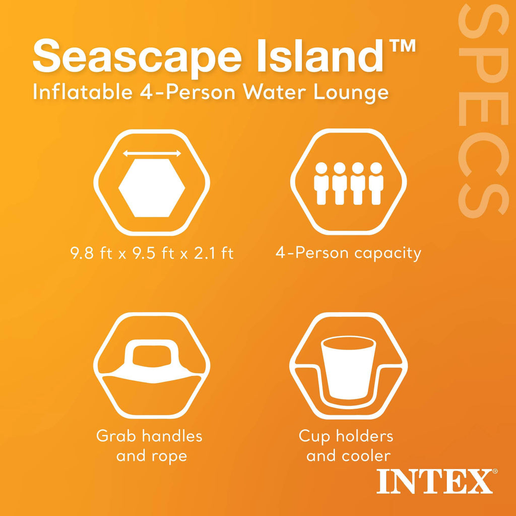 Inflatable Island Float with Built In Cooler and Cup Holder I417
