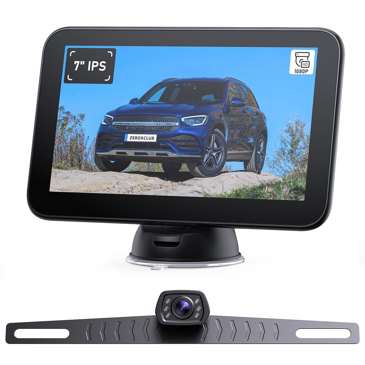 Wired License Plate Backup Camera with 7" Monitor W235