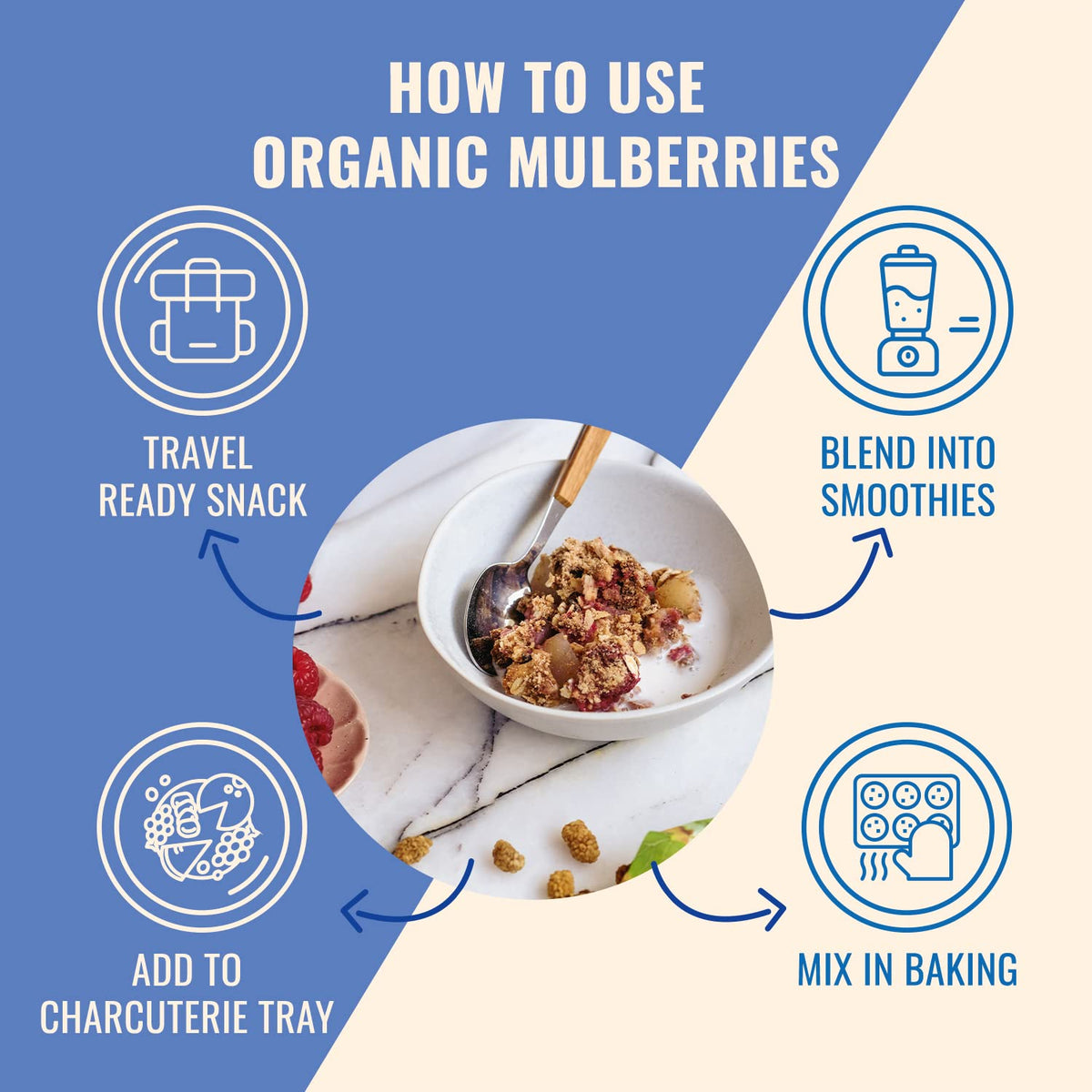Organic Turkish Dried White Mulberries 3 Bags O4257
