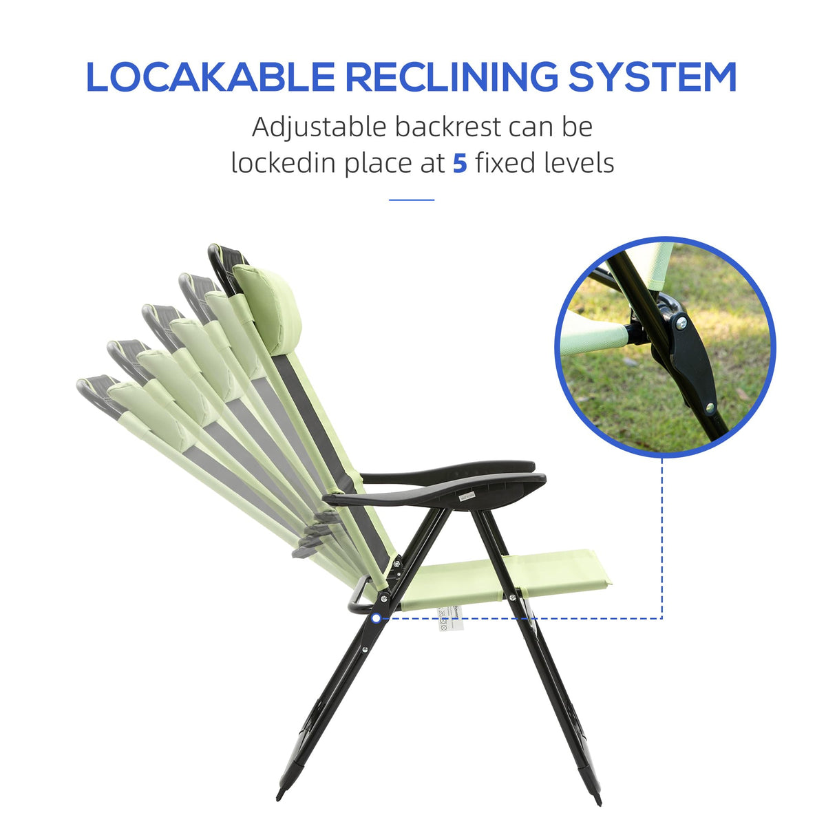 Folding Patio Dining Chairs Set of 2 Green V68027