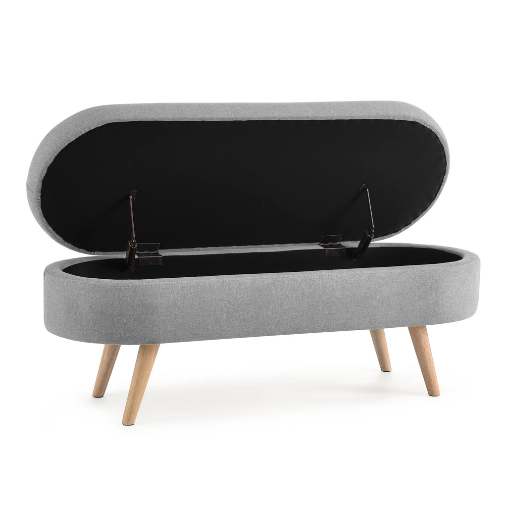 Oval Storage Bench with Rubber Wood Legs K167809
