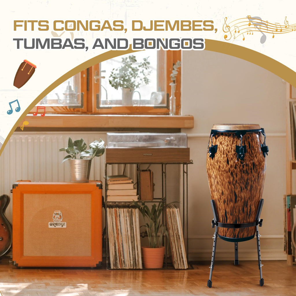 2 Pcs Black Adjustable Conga Drum Stand H758