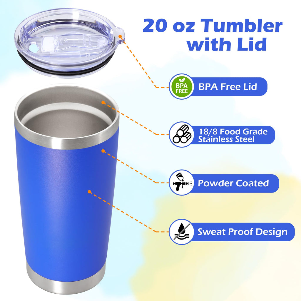 20oz Insulated Tumbler with Lid Dark Blue T364358