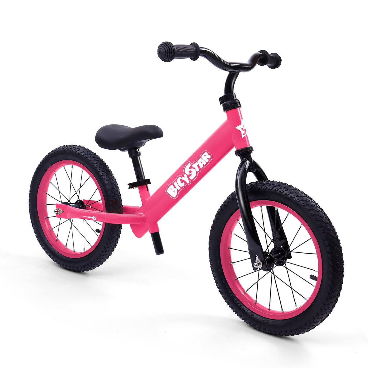 14 Inch Pink Balance Bike with Air Rubber Tires C91629