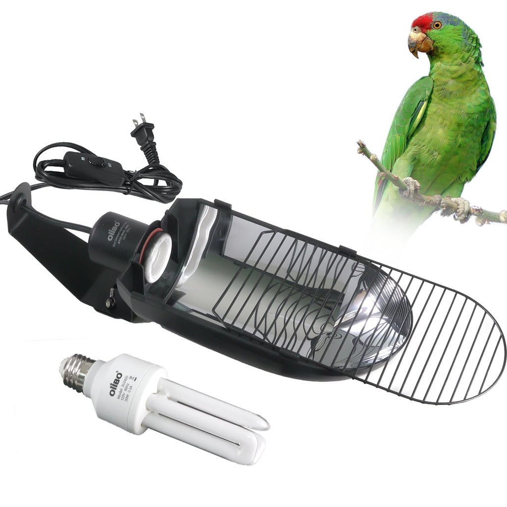 Bird Cage Light Fixture Combo Kit, 2.4% UVB UVA 20W Compact Fluorescent Bulb N45109