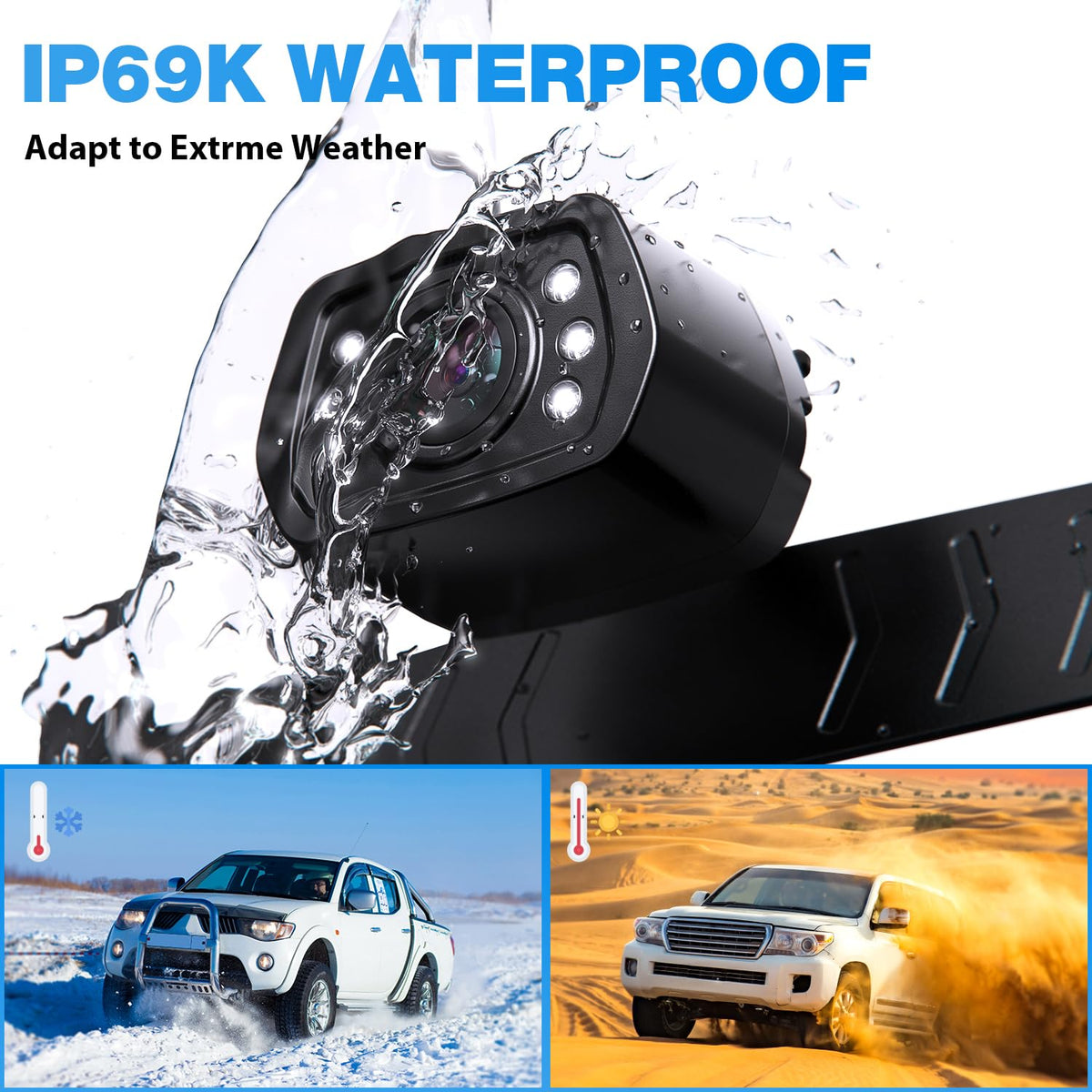 Wired License Plate Backup Camera with 7" Monitor W235