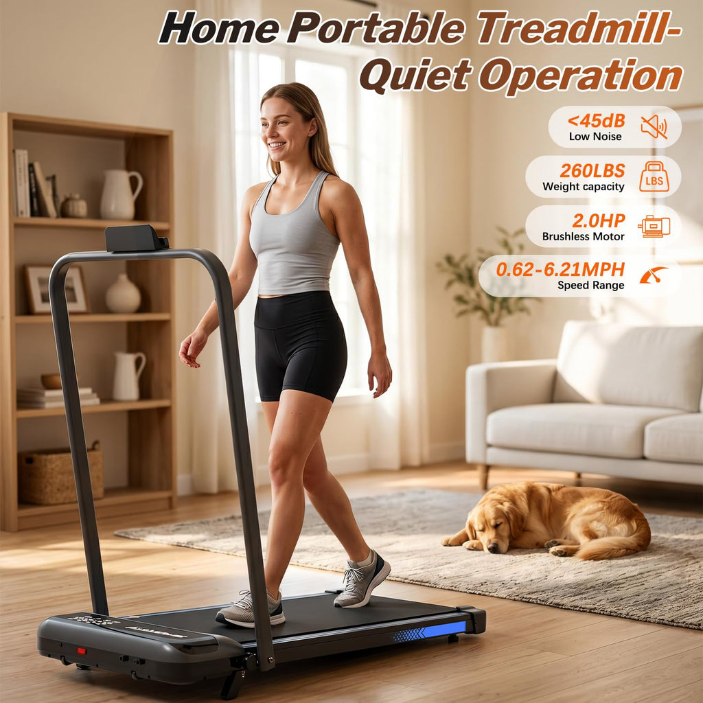 Foldable 3 in 1 Treadmill with Handle Bar and Incline Q3956