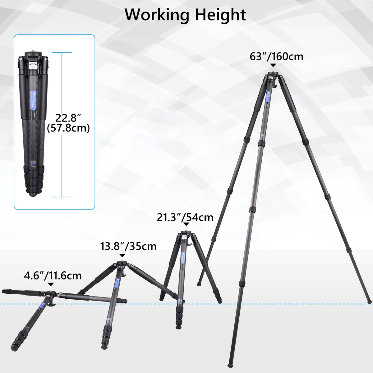 Carbon Fiber 32mm Tube Camera Tripod with 65mm Bowl Adapter B34958