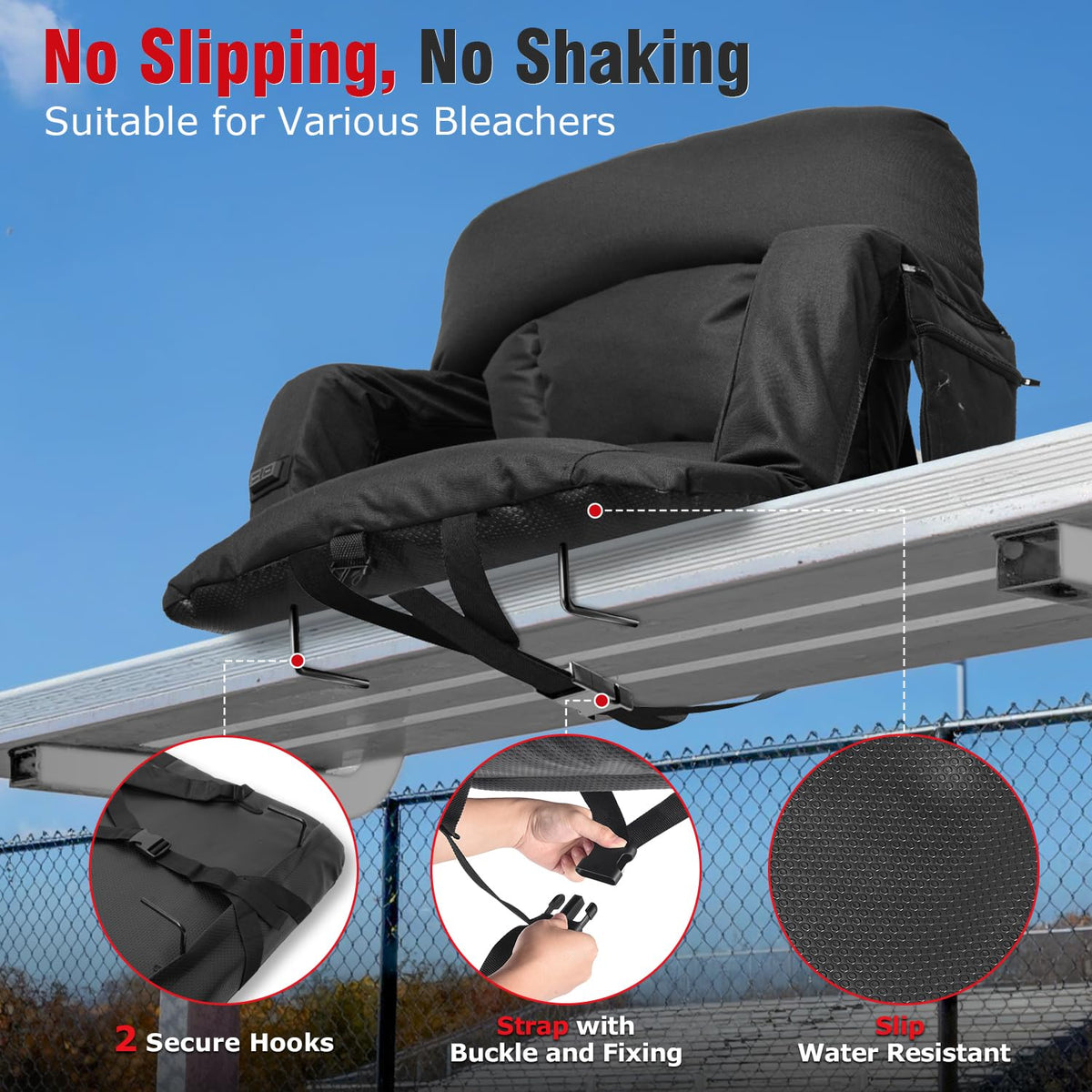 Heated Stadium Seats with Back Support 2 Pack I7873