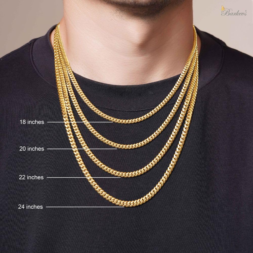 5.5mm Gold Vermeil Sterling Silver Cuban Link Chain Necklace L503