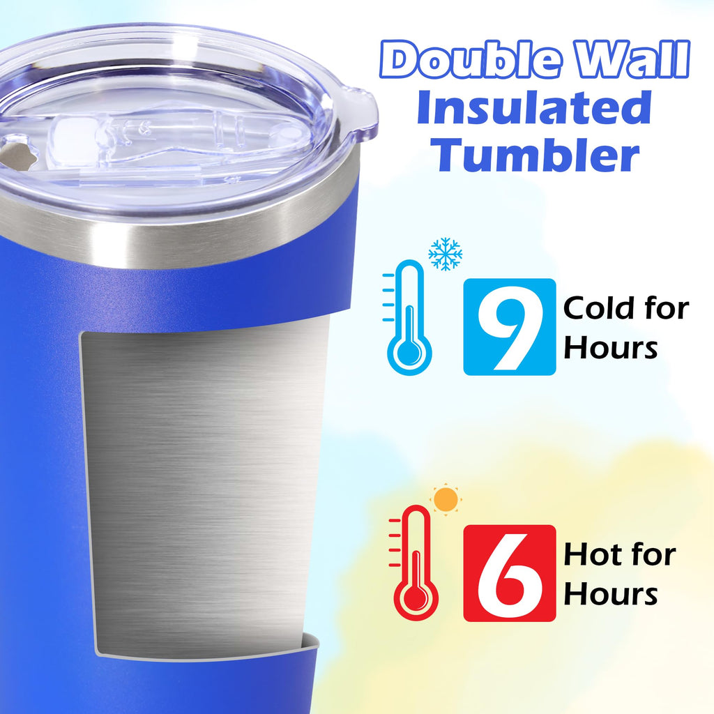 20oz Insulated Tumbler with Lid Dark Blue T364358