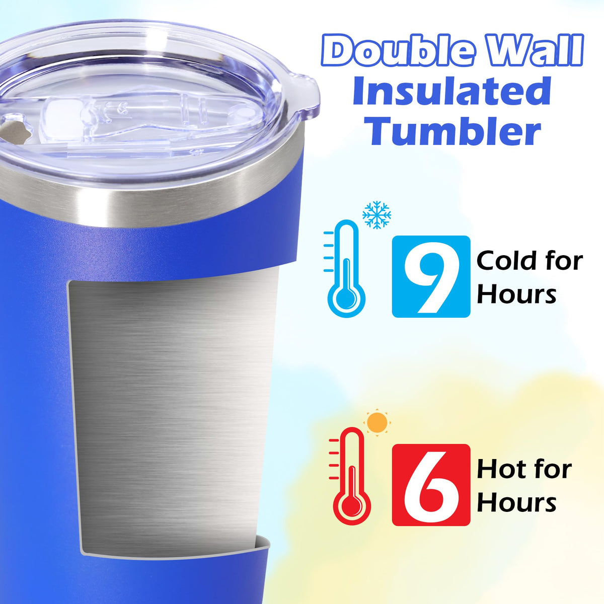 20oz Insulated Tumbler with Lid Dark Blue T364358