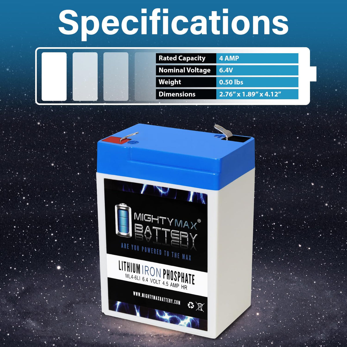 6V 4.5AH Lithium Replacement Battery B234