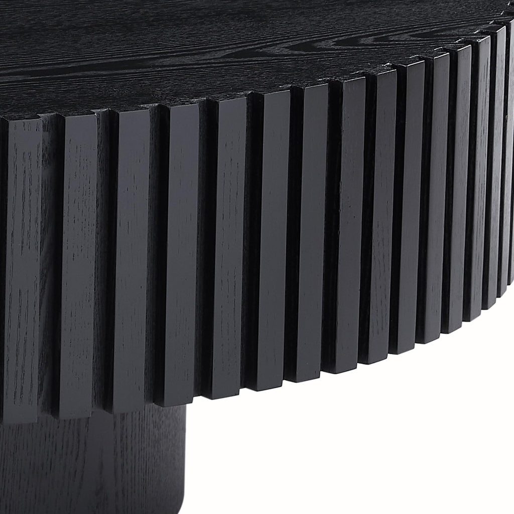 Matt Black Round Nesting Wood Coffee Table K824472