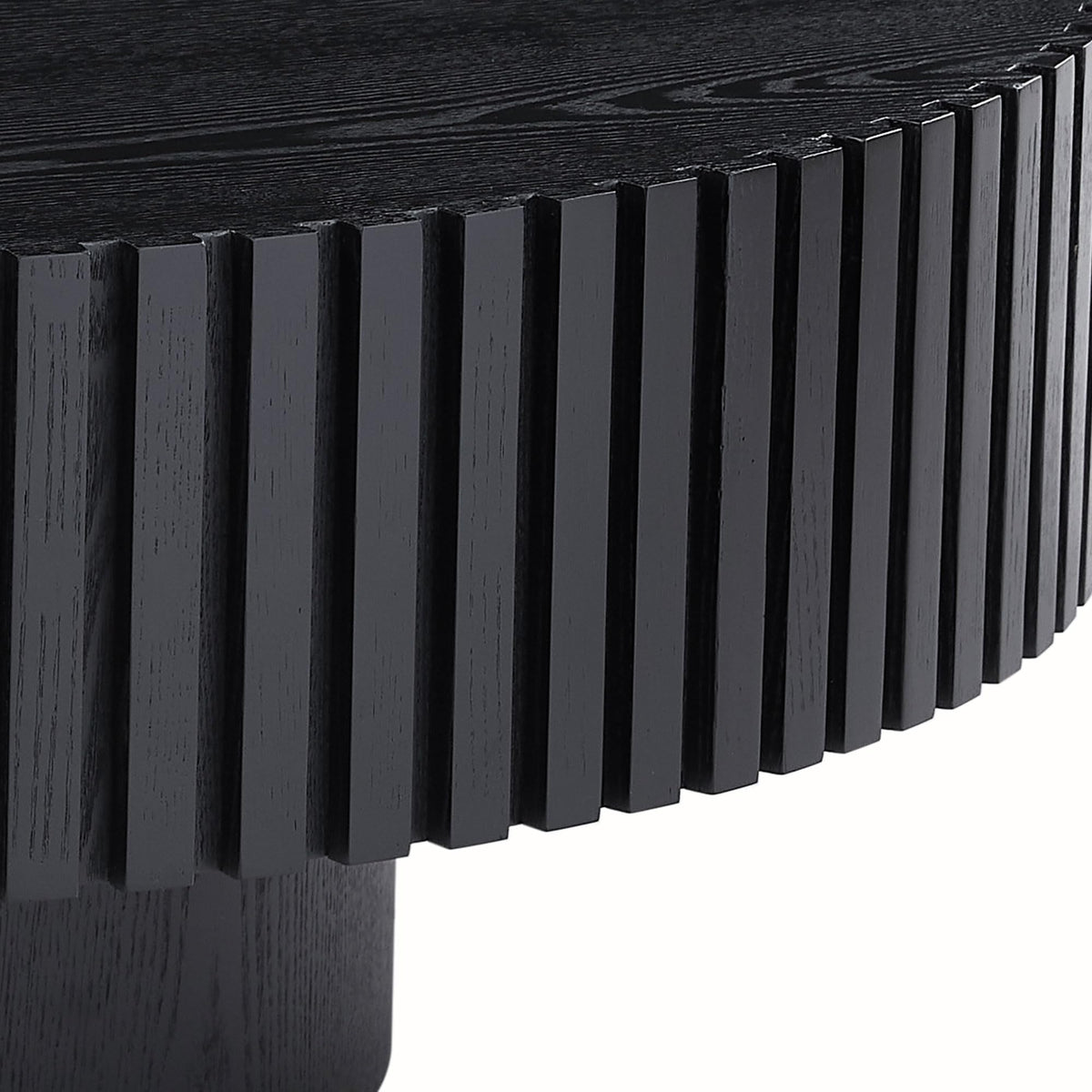 Matt Black Round Nesting Wood Coffee Table K824472