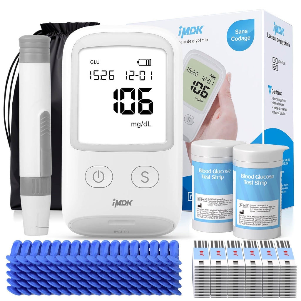 Blood Glucose Monitor Kit with 100 Strips and 100 Lancets Z93928
