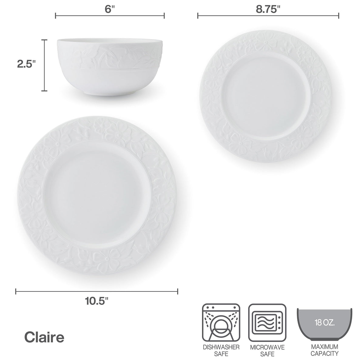 White 12 Piece Bone China Dinnerware Set Z4848