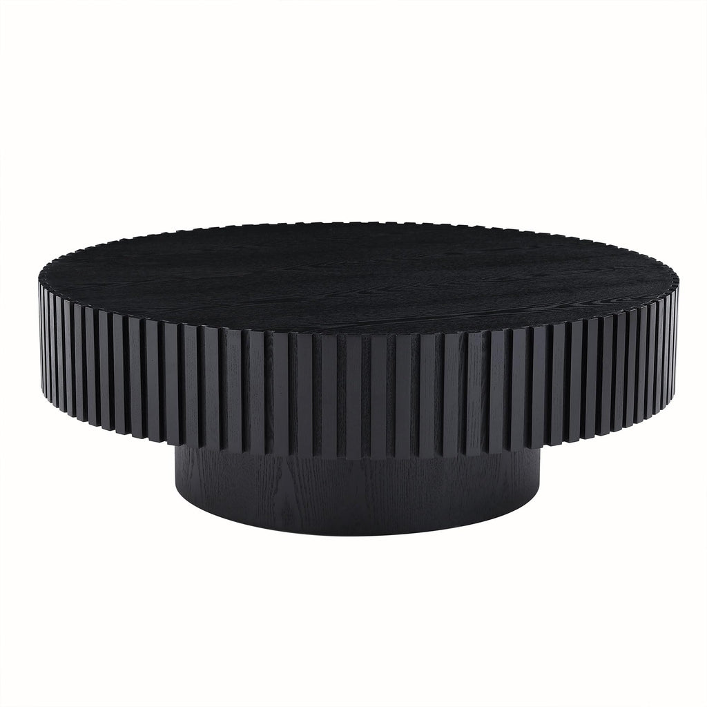 Matt Black Round Nesting Wood Coffee Table K824472