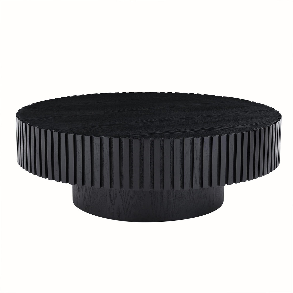 Matt Black Round Nesting Wood Coffee Table K824472