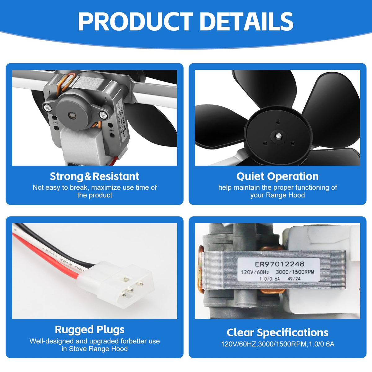 Range Hood Fan Motor Replacement Kit P565