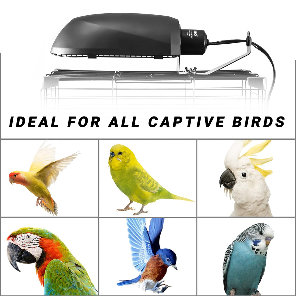 Bird Cage Light Fixture Combo Kit, 2.4% UVB UVA 20W Compact Fluorescent Bulb N45109