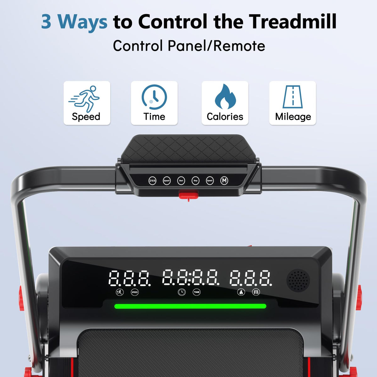 Foldable Treadmill with Incline and Handle Bar U8000